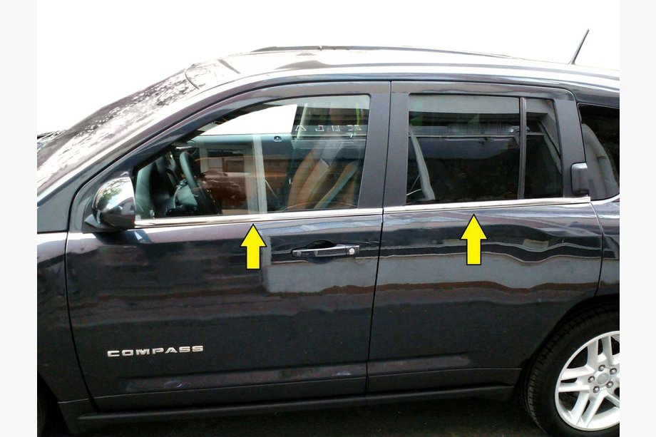 Jeep Compass 2006–2016 Spodnja obroba oken (nerjavno jeklo) Image