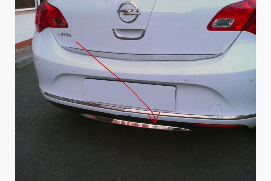 Opel Astra J 2009–2015 Rob zadnjega odbijača (nerjaveče jeklo) Image
