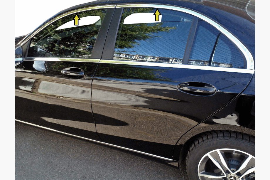 Mercedes C-class W205 2014–2021 Zgornja obroba oken (nerjaveče jeklo) Image