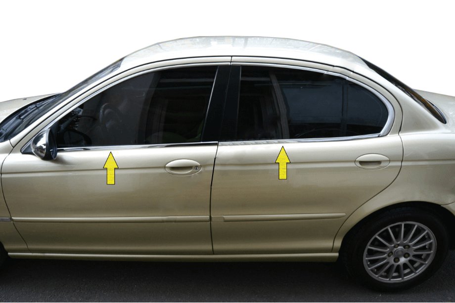 Jaguar X-Type 2001–2009 Spodnja obroba oken (nerjavno jeklo) Image