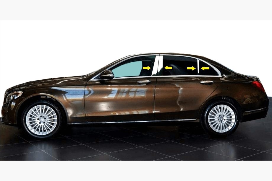 Mercedes C-class W205 2014–2021 Letvica stebričkov vrat (nerjavno jeklo) Image