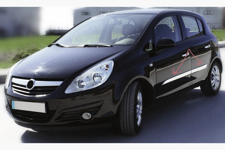Opel Corsa D 2007–2014 Kromirane letvice za vrata (4 kos., inox) Image