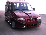 Citroen Berlingo 1996–2008 Dodatek za sprednji odbijač "Očnjaki" (za barvanje) fotografija 2