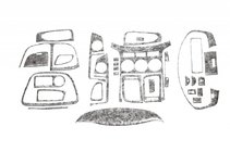 Hyundai H300, H1, Starex 2008–2020 Prekrivne letvice za armaturno ploščo (velik komplet) Titan fotografija 4