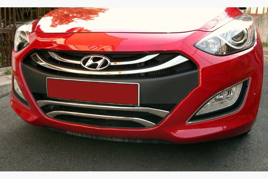 Hyundai I-30 2012–2017 Obrobe za spodnjo rešetko, tip 2 (nerjavno jeklo) Image