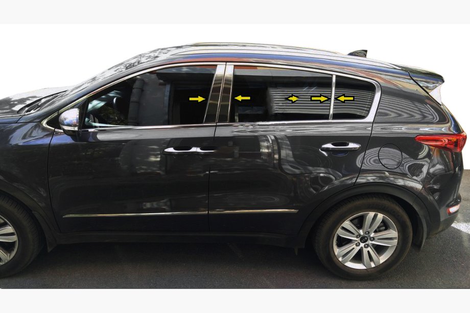 Kia Sportage 2015–2021 Obloga stebričkov vrat (nerjavno jeklo) Image