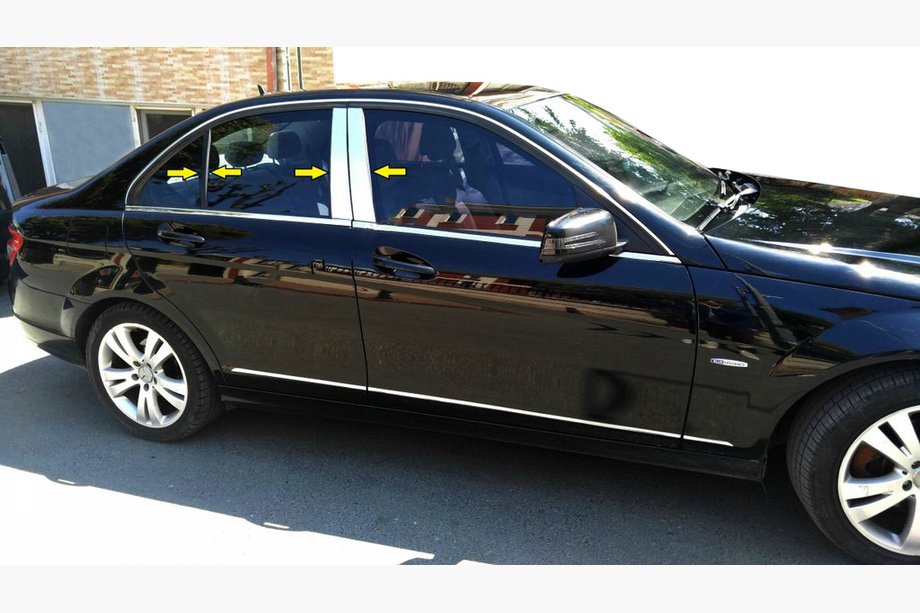 Mercedes razred C W204 2007–2015 Pokrovi stebričkov (nerjavno jeklo) Image