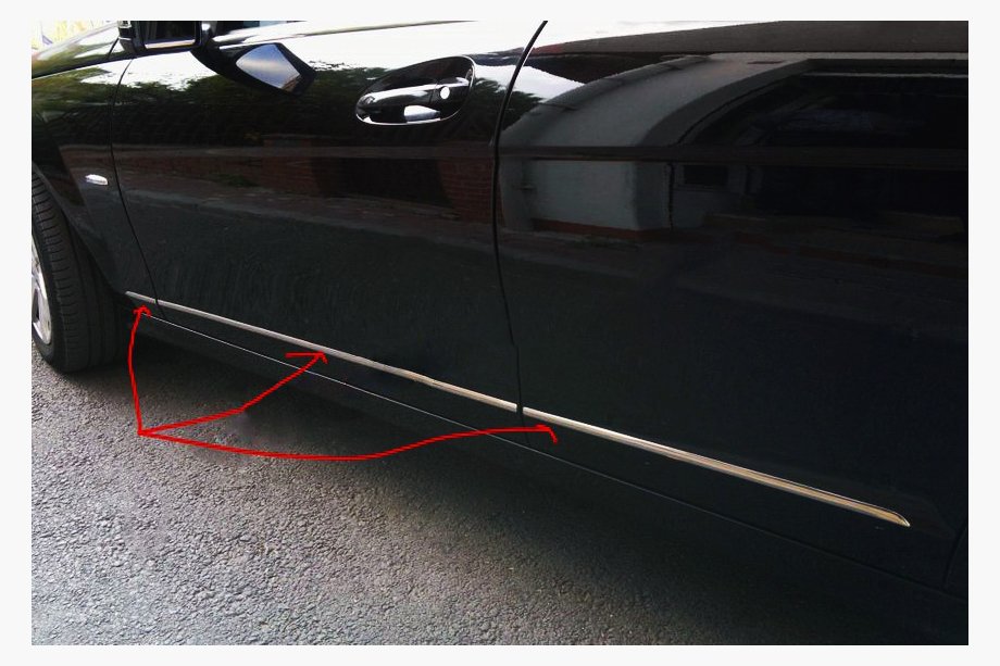Mercedes razred C W204 2007–2015 ZNIŽANO! Nerjaveči pokrovi za vratne letvice Image