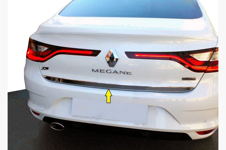 Renault Megane IV 2016–2025 Kromirana obroba roba pokrova prtljažnika (Sedan, nerjaveče jeklo) OmsaLine - italijansko nerjavno jeklo Image