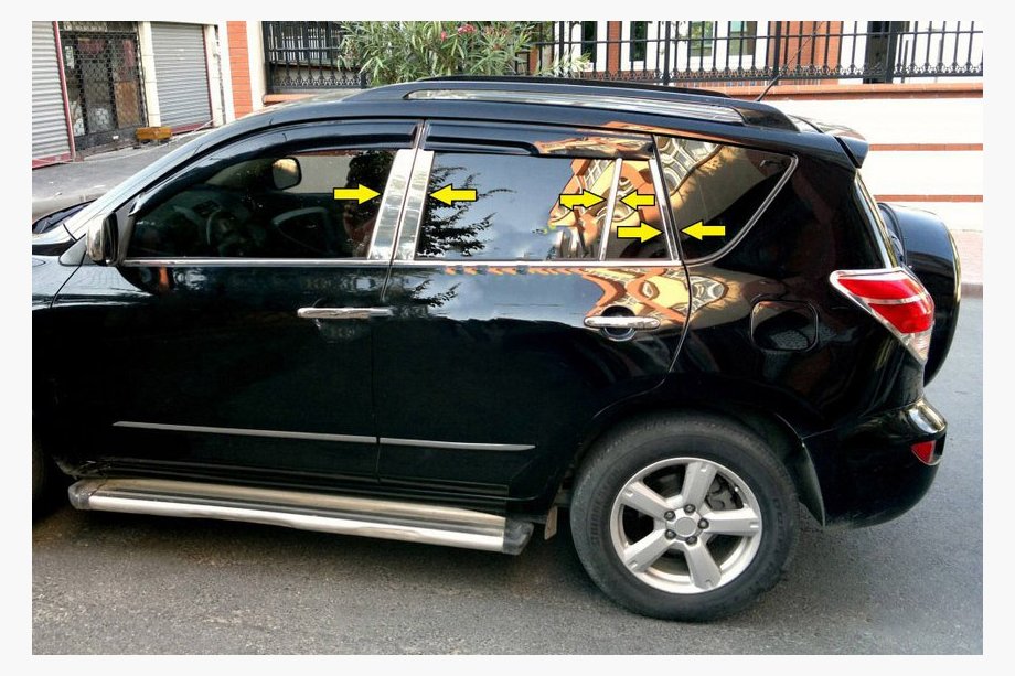 Toyota Rav 4 2006–2013 Letvica stebričkov vrat (nerjavno jeklo) Image