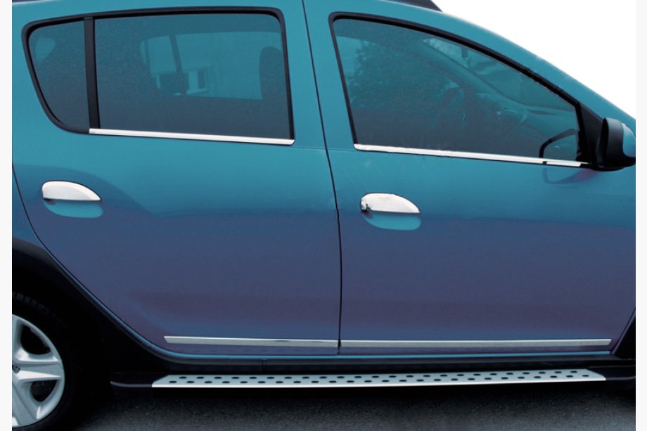Renault Logan II 2013–2022 Kromirane obloge kljuk vrat (4 kosi, nerjavno jeklo) Image