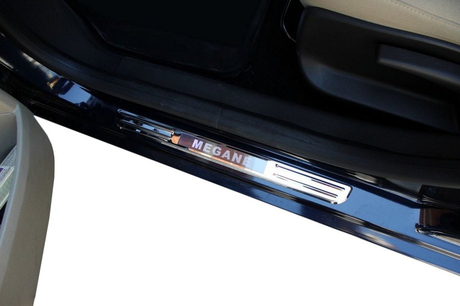 Renault Megane I 1996–2004 Brezžične zaščite pragov z osvetlitvijo (2 kosa, nerjavno jeklo) Image
