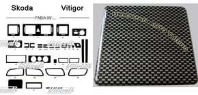 Skoda Fabia 2000–2007 Akcija!!! Prekrivne obloge armaturne plošče (karbon videz) fotografija 1