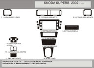 Skoda Superb 2001–2009 Hartman dekor armaturne plošče (varianta št. 2) fotografija 1
