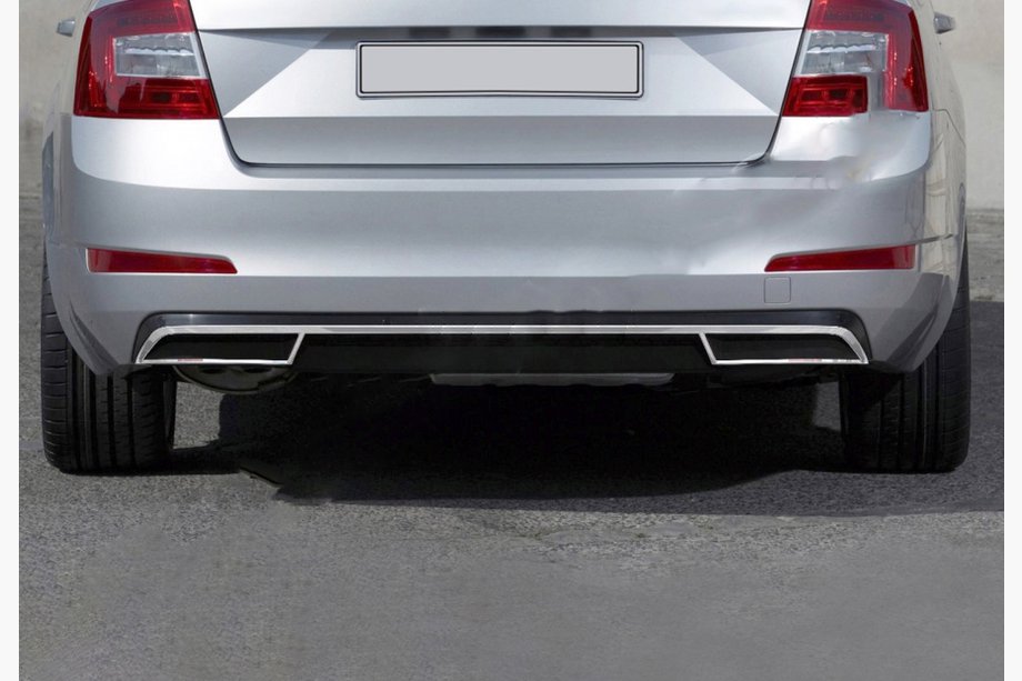 Skoda Octavia III A7 2013–2019 Obroba zadnjega difuzorja (2013-2017, nerjaveče jeklo) Carmos - turško nerjaveče jeklo Image