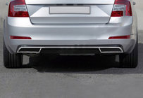 Skoda Octavia III A7 2013–2019 Obroba zadnjega difuzorja (2013-2017, nerjaveče jeklo) Carmos - turško nerjaveče jeklo fotografija 1