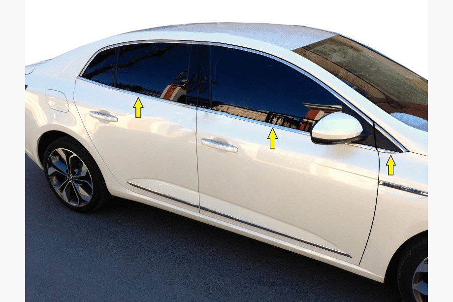 Renault Megane IV 2016–2025 Spodnje okenske letvice (Sedan, 6 kos, nerjavno jeklo) Image