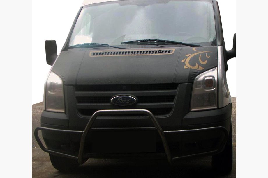 Ford Transit 2000–2014 Sprednji zaščitni lok (bull bar) s stranskimi cevmi WT021 (2006-2014, nerjaveče jeklo) Image