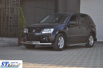 Suzuki Grand Vitara 2005–2017 Sprednja dvojna zaščitna cev 60/42 mm (nerjavno jeklo) fotografija 4