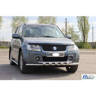 Sprednja zaščitna cev ST015 (nerjavno jeklo) Suzuki Grand Vitara 2005–2017 fotografija 3