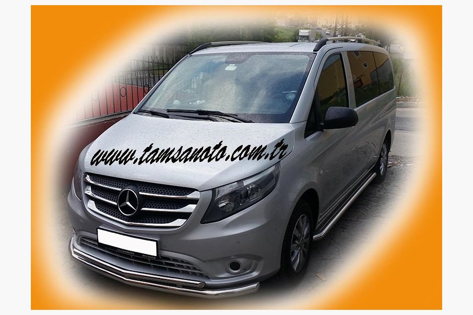 Mercedes Vito/V-razred W447 2014– Sprednji zaščitni lok ST014 (nerjavno jeklo) Ø 60/42 mm Fotografija 2
