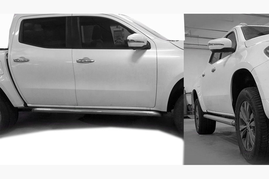 Mercedes X class 2017–2020 Bočne cevi s poševnim zaključkom (2 kosa, nerjaveče jeklo) Image