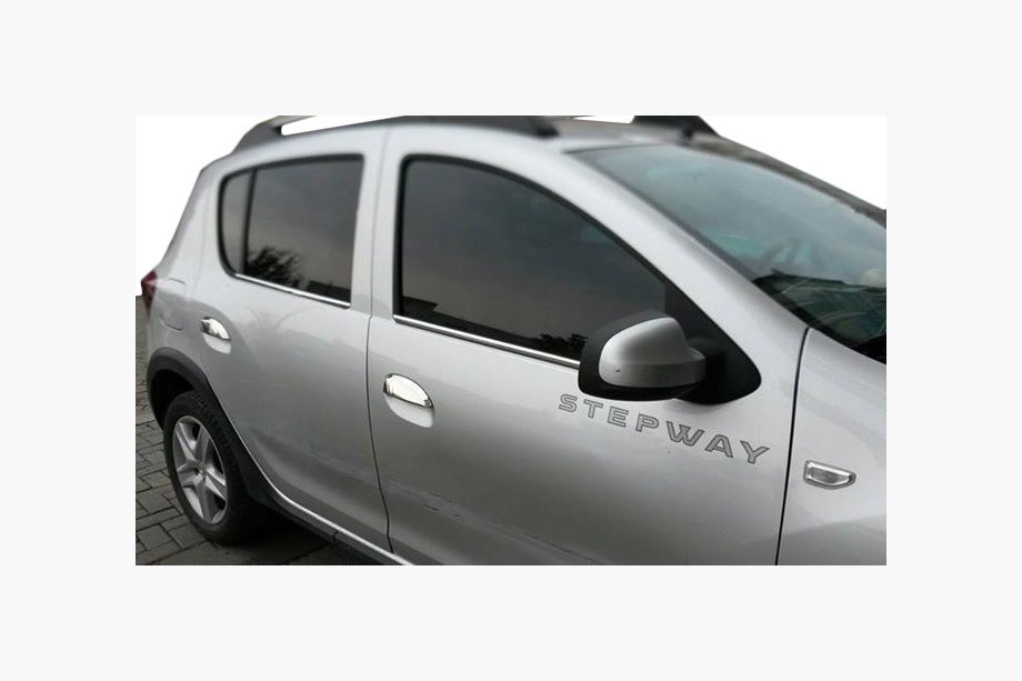 Renault Sandero 2013–2022 Kromirane obloge kljuk vrat (4 kosi, nerjavno jeklo) OmsaLine - italijansko nerjavno jeklo Image