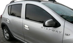 Renault Sandero 2013–2022 Kromirane obloge kljuk vrat (4 kosi, nerjavno jeklo) OmsaLine - italijansko nerjavno jeklo fotografija 1