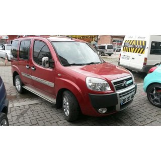 Široki vratni molding (4 kosi, nerjaveče jeklo) Fiat Doblo I 2005–2010 fotografija 4