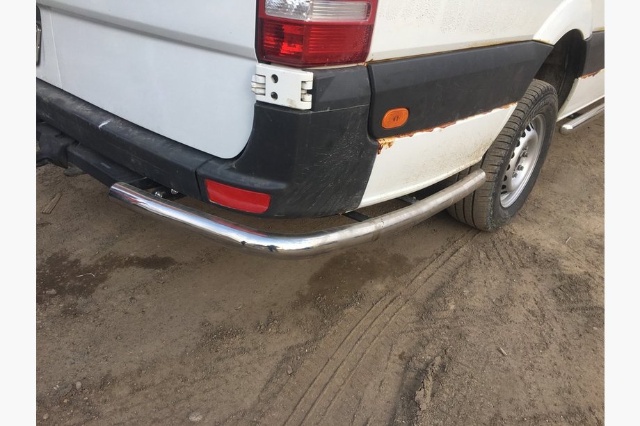 Mercedes Sprinter W906 2006–2018 Stranske cevi za zadnjim kolesom, kotne (2 kosa, nerjavno jeklo) Fotografija 3
