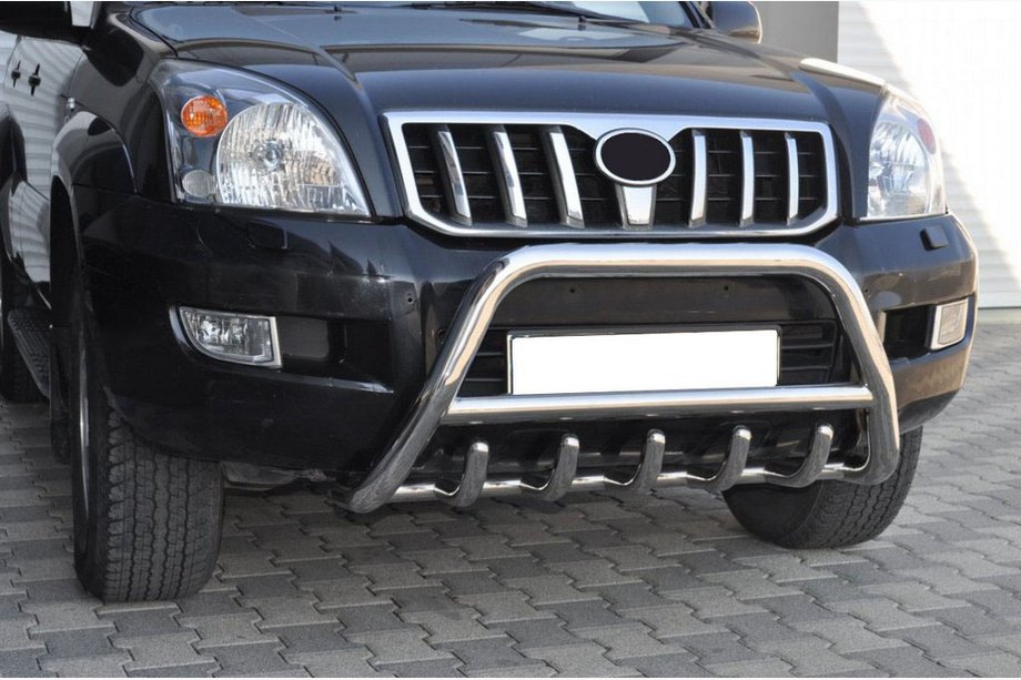 Toyota Land Cruiser Prado 120 2002–2009 Nizek bullbar WT003 (nerjaveče jeklo) Image