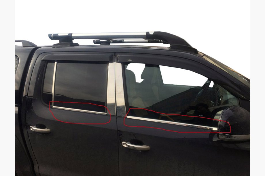 Volkswagen Amarok 2010–2022 Okenske okrasne letvice (4 trakovi, nerjaveče jeklo) Carmos - turško nerjaveče jeklo Image