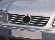 Volkswagen Bora 1998–2004 RAZPRODAJA! Kromirane letvice za masko (6 kos, nerjavno jeklo) fotografija 1