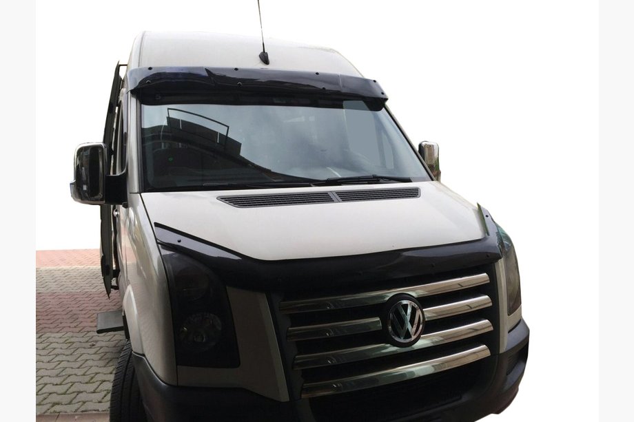 Volkswagen Crafter 2006–2016 Vizir za vetrobransko steklo na okvirju V1 (črni visok sijaj, 5 mm) Image