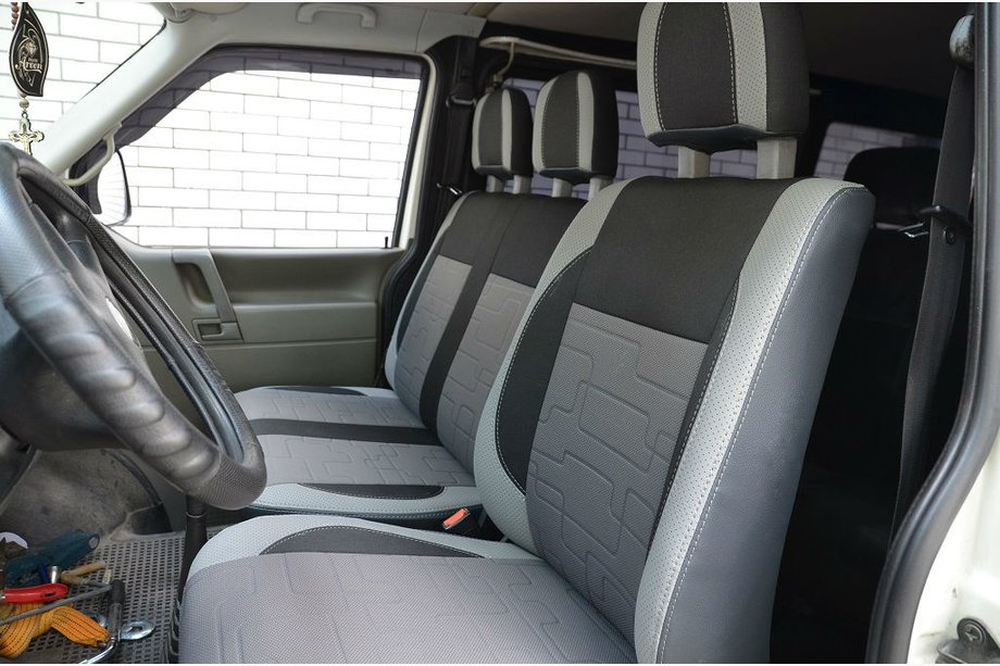 Volkswagen T4 Caravelle/Multivan 1990–2003 Avtoprevleke (umetno usnje↗tkanina, Premium) Spredaj 2+1 Image