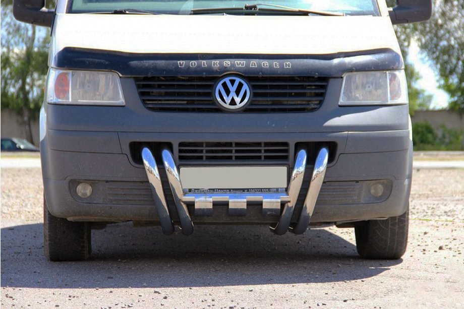 Volkswagen T5 Transporter 2003–2010 Sprednji zaščitni lok (bullbar) ST006-15 "Nizdri" (nerjaveče jeklo) Image