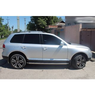 Strešne vzdolžne letve, kromirane (plastične noge) Volkswagen Touareg 2002–2010 fotografija 4
