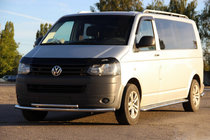 Volkswagen T5 2010–2015 Spodnja dvojna cev 70/48 mm (nerjaveče jeklo) fotografija 1