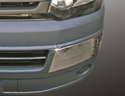 Volkswagen T5 2010–2015 Kotne zaščitne obloge za sprednji odbijač (2 kosa, nerjavno jeklo) fotografija 1