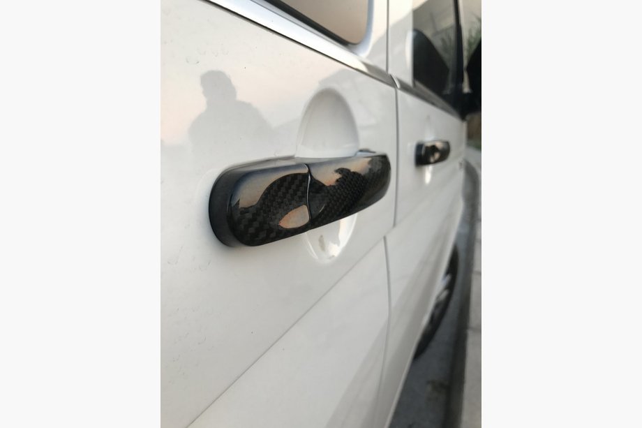 Volkswagen Touran 2003–2010 Pokrovi kljuk vrat (pravi karbon) 4 kljuke Fotografija 2