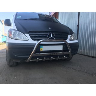 Nerjavni sprednji zaščitni lok 60 mm Mercedes Vito W639 2004–2014 fotografija 1