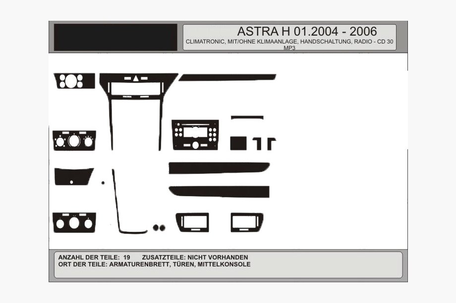 Opel Astra H 2004–2013 Akcija! Okrasne obloge armaturne plošče (imitacija lesa) Image