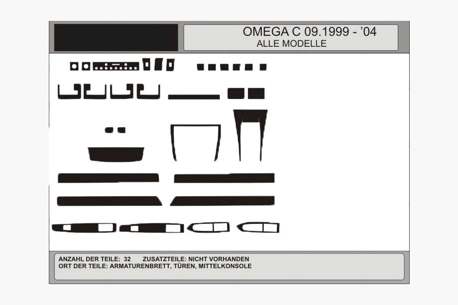 Opel Omega B 1994–2003 AKCIJA! Okrasne obloge armaturne plošče v videzu aluminija (1993-1999) Image