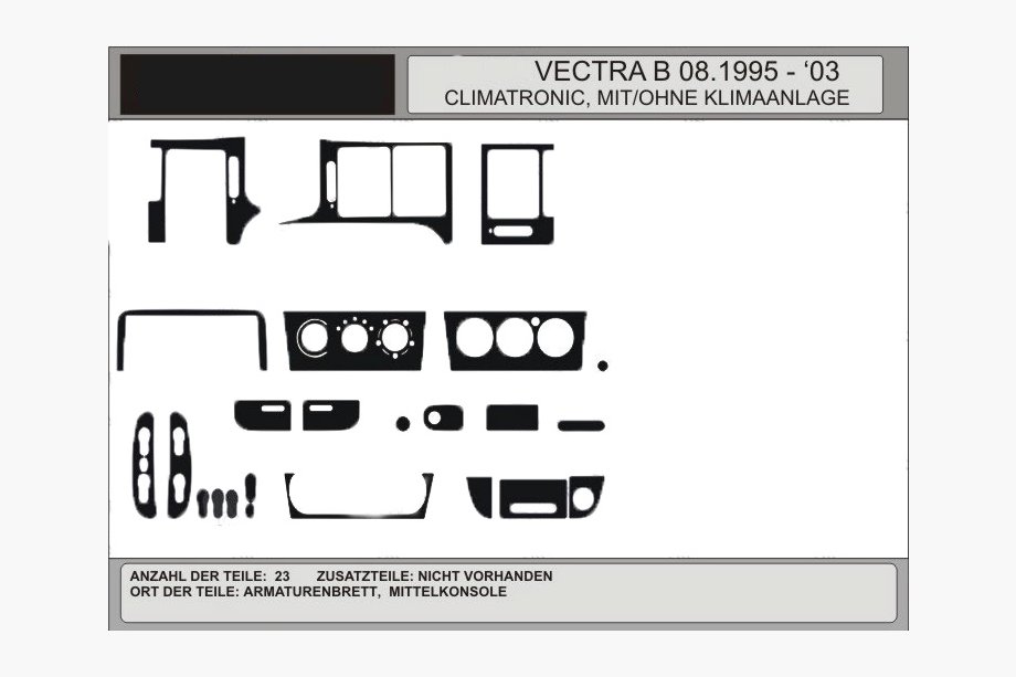 Opel Vectra B 1995–2002 Okrasne obloge armaturne plošče v imitaciji lesa (AKCIJA) Image