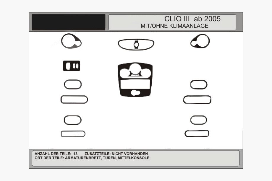 Renault Clio III 2005–2012 AKCIJA! Okrasni pokrovi armaturne plošče v karbon videzu (za CLIO) Image