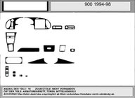 Saab 900 1994–1998 Akcija! Okrasne obloge armaturne plošče (les) fotografija 1