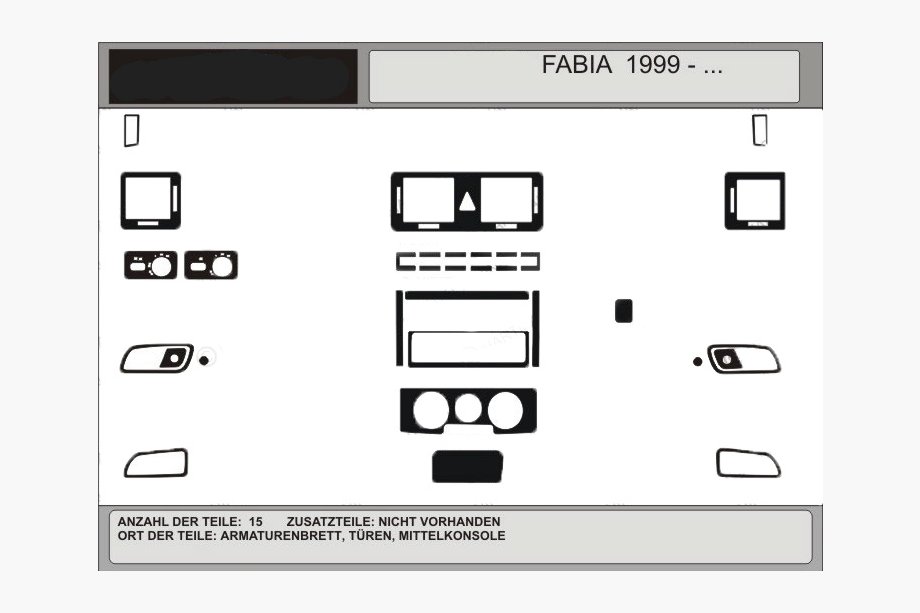 Skoda Fabia 2000–2007 Akcija! Obloge armaturne plošče (imitacija svetlega lesa) Image