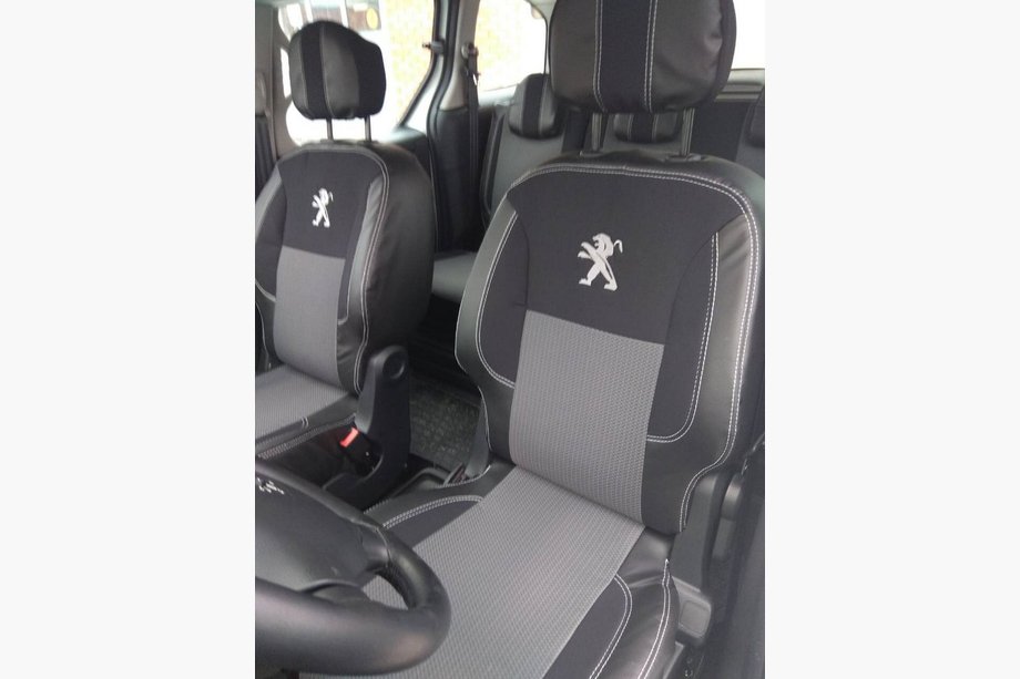 Peugeot Partner Tepee 2008–2018 Avto prevleke za sedeže (usnjeno umetno usnje + tkanina, Premium) Image