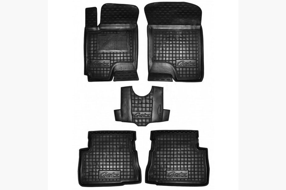Hyundai Getz 2002– Gumijaste preproge z visokim robom (Autogumm) Image