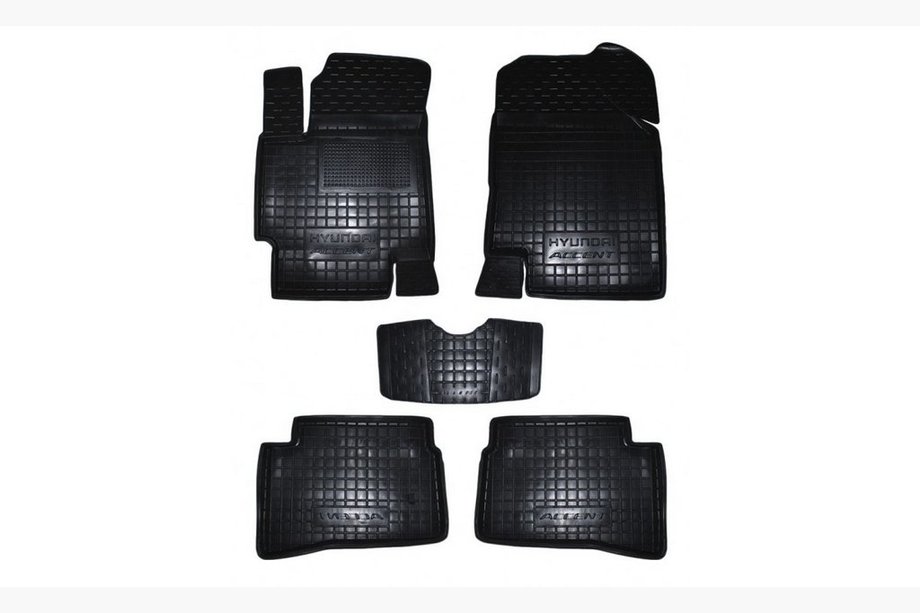 Hyundai Accent 2006–2010 Gumijaste preproge z visokim robom (Autogumm) Image